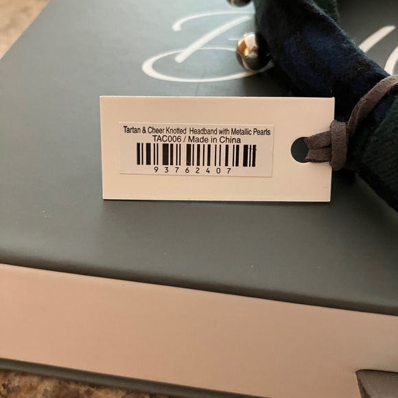 ❤️🎄Tartan & Cheer Knotted Headband with Metallic Pearls  - NEW WITH TAGS - Picture 6 of 6